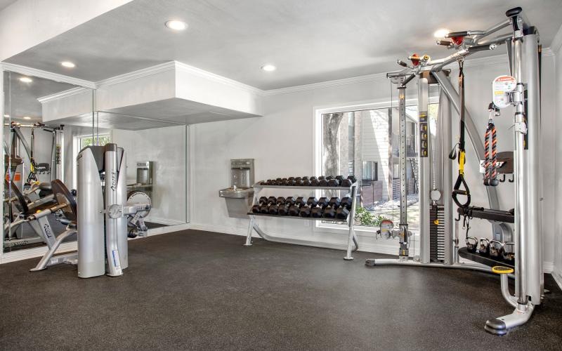 a room with exercise equipment